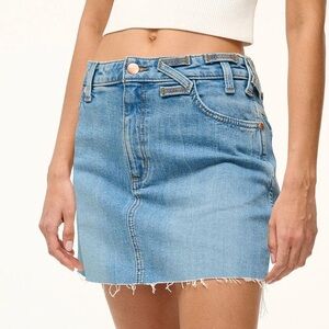 STAUD x Wrangler Mini Light Wash Denim skirt  - size 27